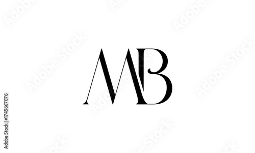MB initial letters, monogram logo	