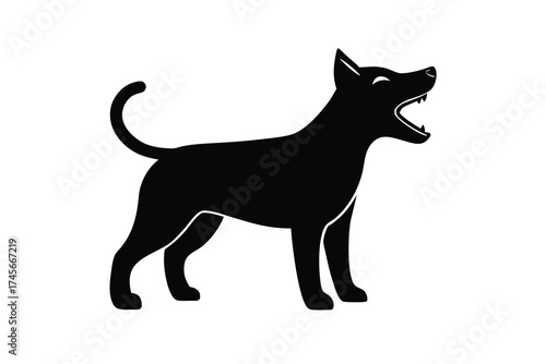 barking puppy silhouette vector icon