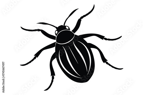 crawling beetle silhouette vector icon