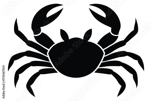 crawling crab silhouette vector icon