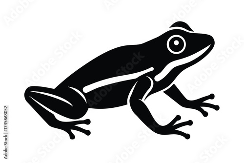 crawling frog silhouette vector icon