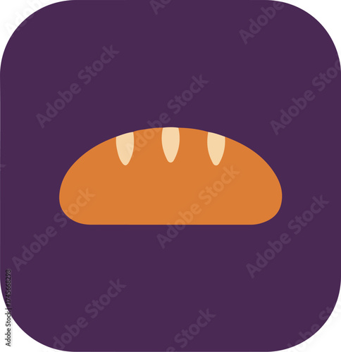 Vibrant artisanal bread with diagonal slashes on deep purple background