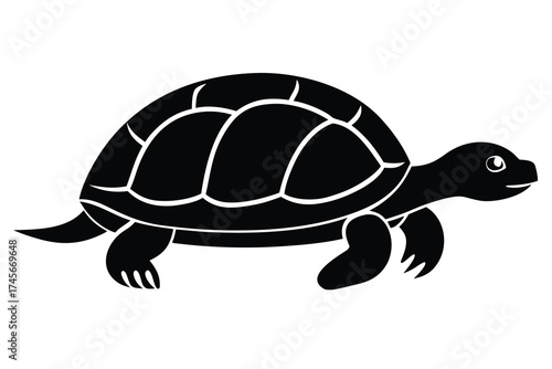 crawling turtle silhouette vector icon