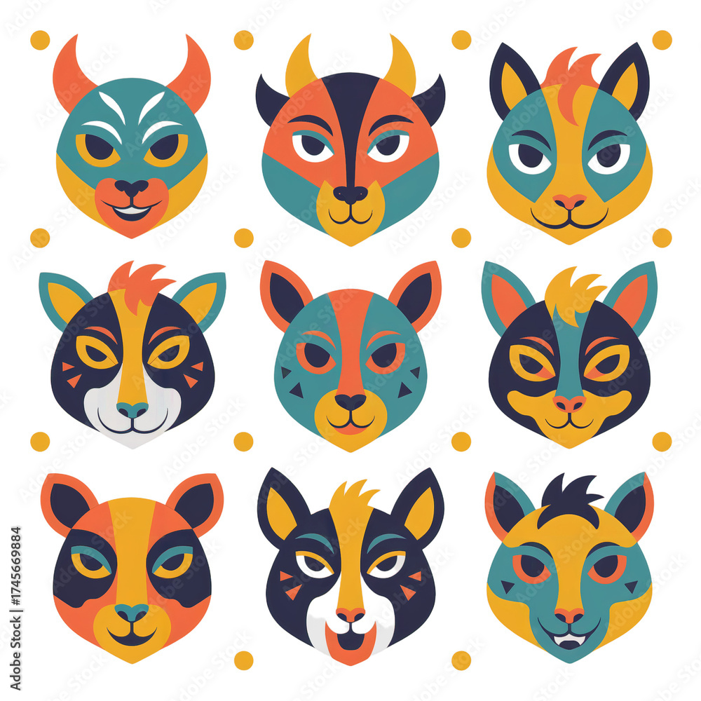 Obraz premium set of hallowen cats
