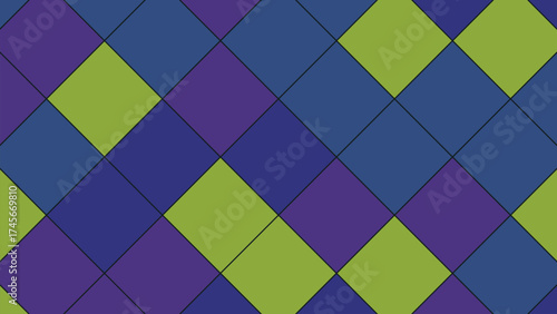 Geometric pattern of colorful diamonds creates a striking and modern design