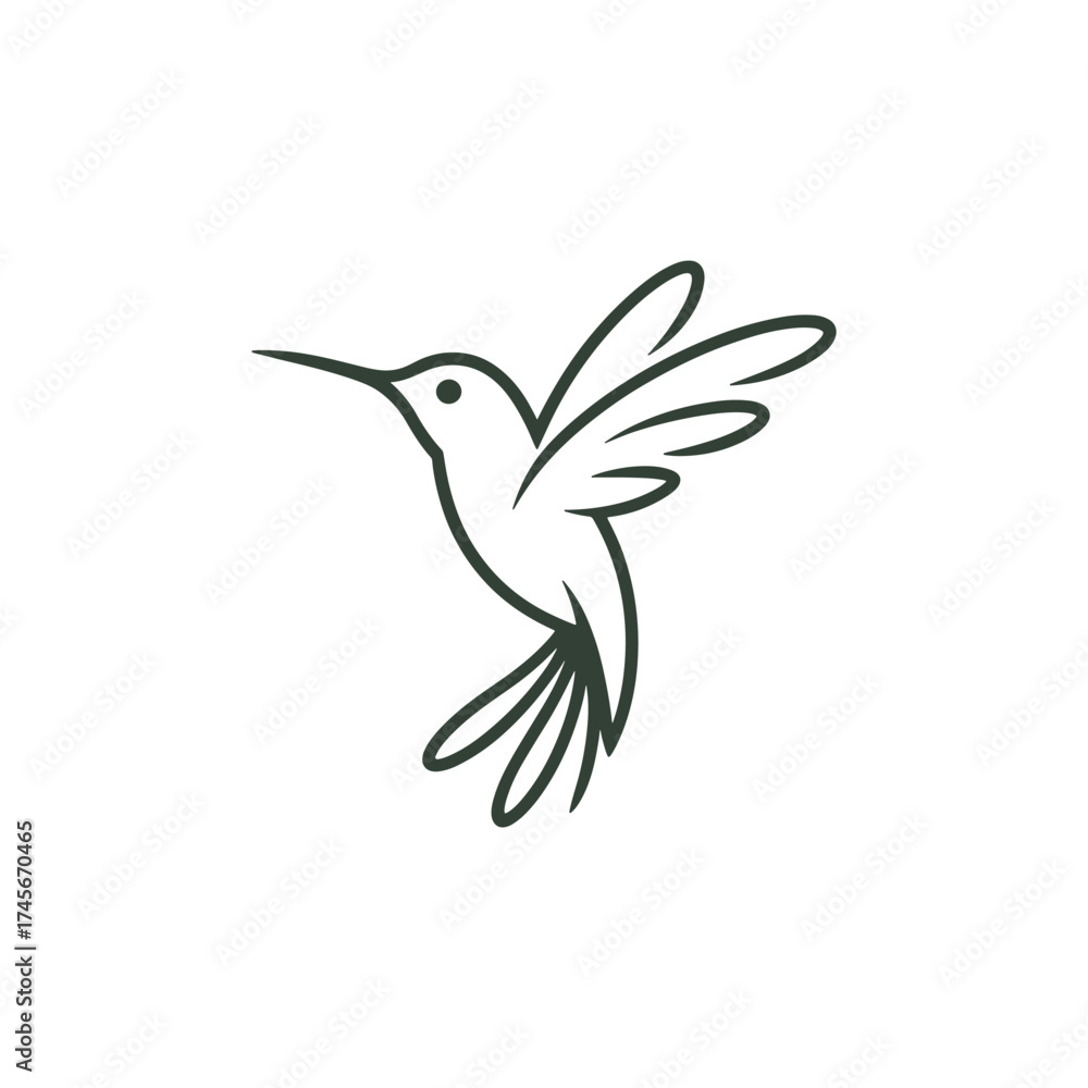 Fototapeta premium Elegant Hummingbird Logo Design — Nature, Freedom, and Creative Brand Symbol