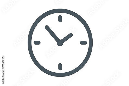 Clock icon, time symbol. Trendy flat style for web, logo, app, UI design. Watch face pictogram. Simple graphic timer. Schedule, deadline, time management concept vector.
