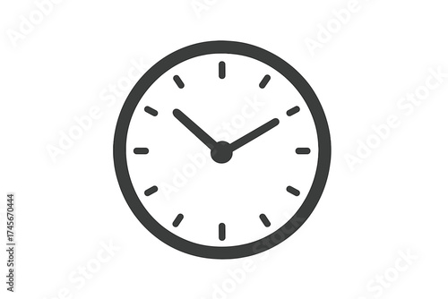 Clock icon in modern flat style. Simple vector symbol of time, watch, timer. Concept of schedule, deadline, planning, management. Isolated for web, logo, app, UI design.