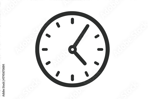 Clock icon. Time symbol in flat trendy style. Minimalist watch pictogram for web, logo, app, UI design. Deadline, schedule, timer concept. Isolated vector illustration.