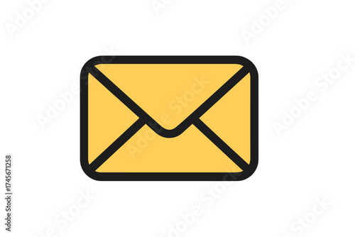 Mail envelope icon vector in trendy filled line style. Email message symbol for web, logo, app, and UI design. Communication correspondence graphic element isolated on white background.