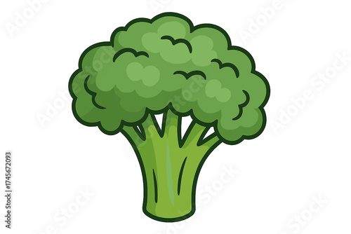 Broccoli icon cartoon vector illustration. Healthy green vegetable for organic eco food concept. Simple flat design for grocery store, diet, nutrition, cooking. Isolated element.