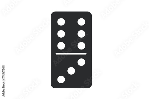 Domino icon in flat style isolated on white. Board games symbol stock vector illustration. Gaming piece for table top strategy game. Leisure, fun and entertainment concept.