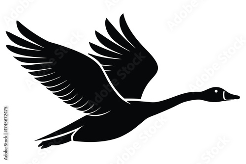 flying goose silhouette vector icon