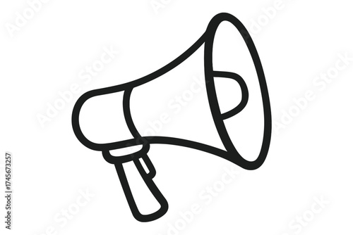 Megaphone line icon vector for announcement, protest, and communication. Loudspeaker or bullhorn symbol for marketing, advertising, and alerts. Loud voice concept illustration.