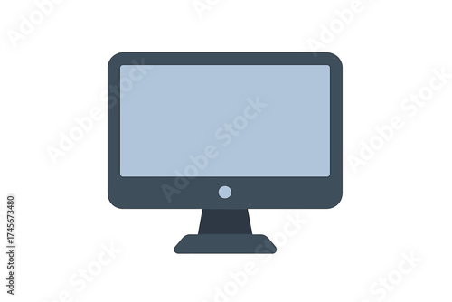 Computer monitor icon. PC screen display symbol. Desktop gadget device sign for website design, logo, app, UI, UX. Modern flat filled style vector illustration isolated.