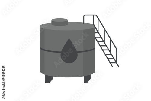 Isometric oil tank storage. Fuel reservoir, petroleum cistern icon. Industrial container for crude oil, gasoline. Energy industry concept. Gas storage facility symbol vector.