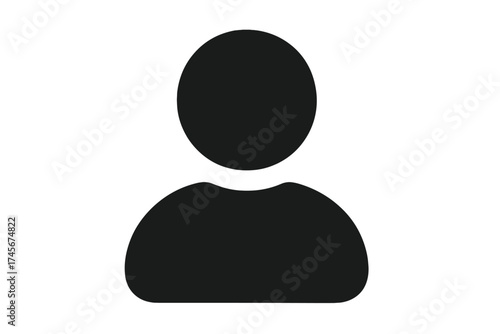 User profile vector icon. Contact symbol and account avatar. Simple person silhouette for web. Flat illustration for member login, customer placeholder, admin or guest user.