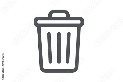 Trash bin icon symbol representing delete, remove, and discard actions with modern filled line style for web, app UI, logo design, isolated on white background.