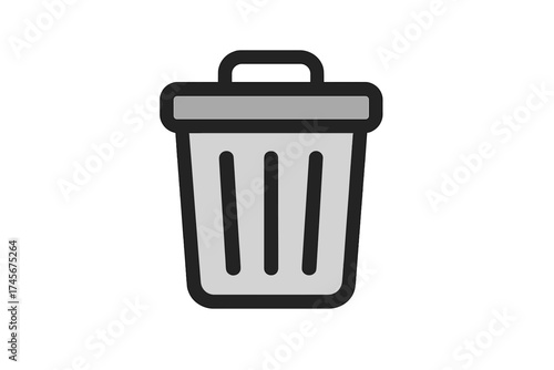 Trash icon symbol for delete, remove, or recycle. Trendy filled line style vector illustration for website design, app UI, logo isolated on white background