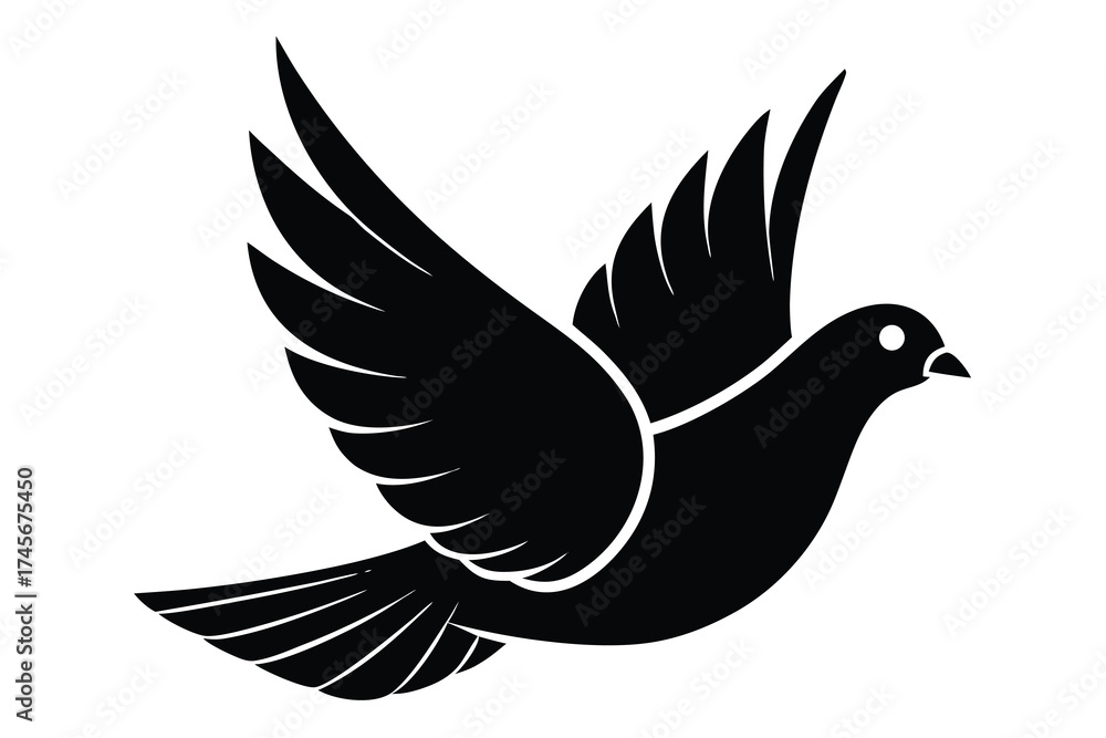 Fototapeta premium flying pigeon silhouette vector icon