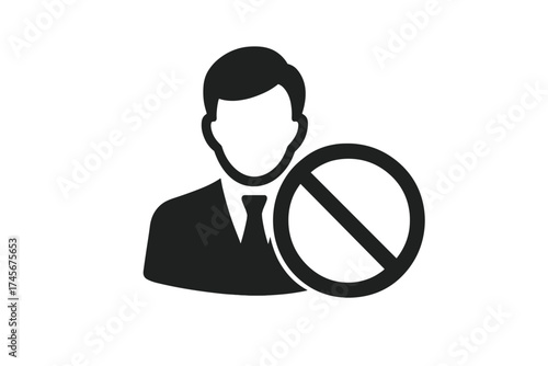 User with love heart icon, symbol of business people, friendship, and connection. Trendy flat style vector illustration, logo, app, UI design isolated on white background.