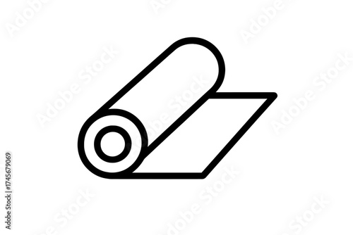 Textile fabric roll icon vector, textile roll illustration for web and mobile, transparent background textile material, fabric sheet roll symbol, textile industry design