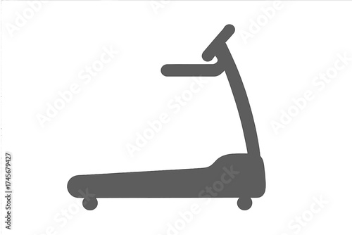 Fitness treadmill silhouette black icon. Monochrome gym equipment vector illustration. Running machine symbol for healthy workout, exercise, cardio sport, training and fitness concept.