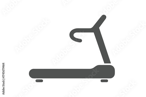 Monochrome Treadmill Icon, Fitness and Healthy Lifestyle Vector Illustration, Workout Equipment Symbol with Transparent Background, Gym and Exercise Design Element
