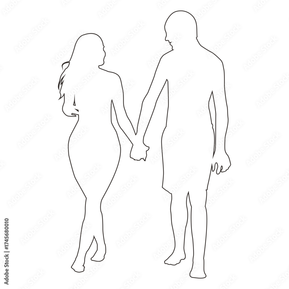 Fototapeta premium walk intimately with your partner line_2