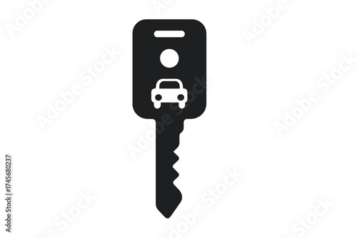 Black Taxi Meter Key Icon Vector Illustration, Simple Car Key Silhouette on Transparent Background for Web and Mobile, Transportation, Taxi Service Security