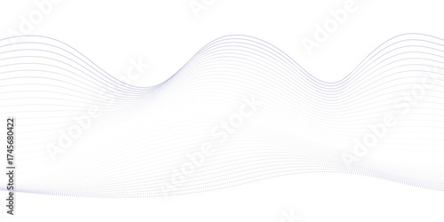 Abstract line wave background. Technology abstract lines on white background. Undulate Grey Wave Swirl, frequency sound wave, twisted curve lines with blend effect.	