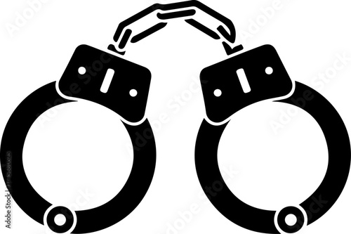 handcuffs silhouette vector illustration