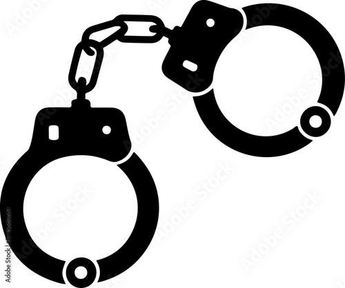 handcuffs silhouette vector illustration