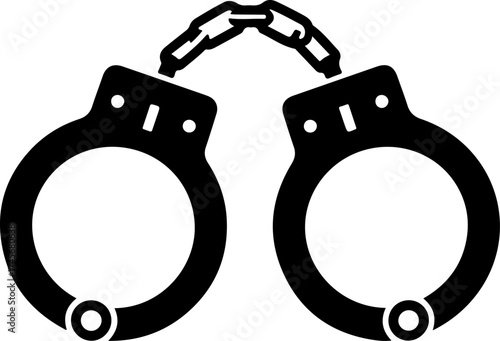 handcuffs silhouette vector illustration