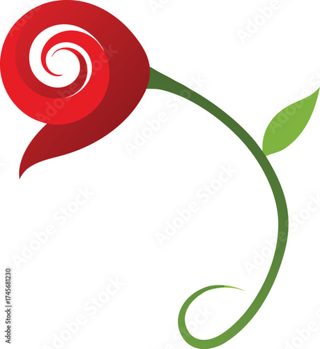 a single petal curling away from the stem  artistic