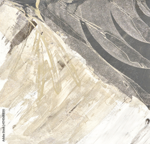 Abstract textured artwork with beige swirls and dark contrasts in modern artistic style.