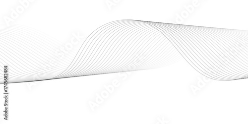 Abstract line wave background. Technology abstract lines on white background. Undulate Grey Wave Swirl, frequency sound wave, twisted curve lines with blend effect.