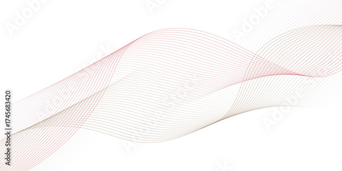 Abstract pink smooth wave on a white background. Dynamic sound wave. Design element. Vector illustration. Undulate Grey Wave Swirl, frequency sound wave, twisted curve lines with blend effect.	