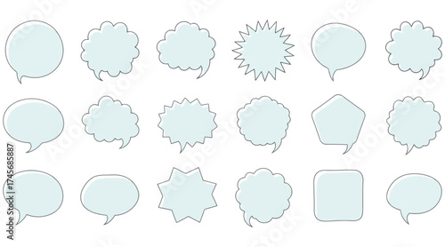 Vector art of collection of various speech bubbles, perfect for adding text and messages