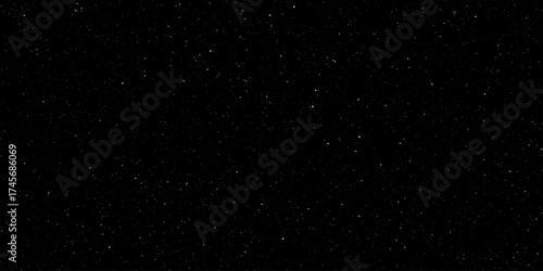 Twinkling lights on black background. Starry nights background. Distressed uneven noise texture overlay. Glowing small particles or snowfall.