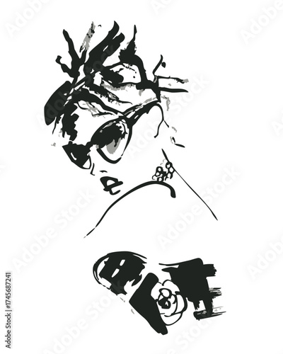 FACE FASHION ILLUSTRATIONS 3 COLORS