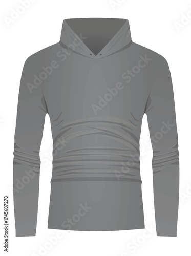 Grey hoodie front view. vector illustration	
