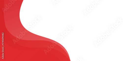 Red Wave on White Background Simple curve background for business with space for text. vector illustration eps10