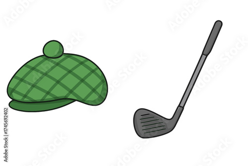 Hand sewing needle with thread vector icon. Tailoring and dressmaking equipment symbol. Craft, hobby, mending, and embroidery tool. Isolated cartoon style stock illustration.