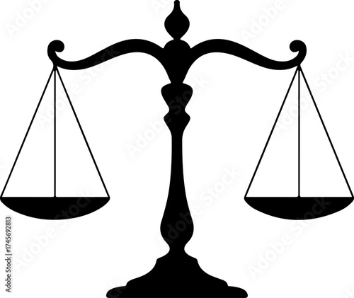 Justice scales silhouette vector illustration