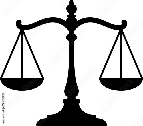 Justice scales silhouette vector illustration