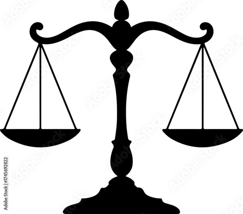 Justice scales silhouette vector illustration