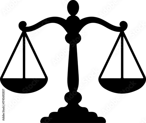 Justice scales silhouette vector illustration