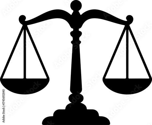 Justice scales silhouette vector illustration