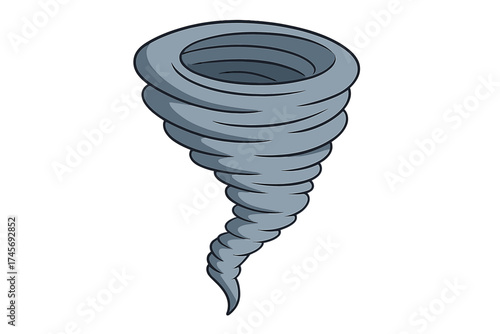 Tornado icon in cartoon style isolated on white background. Weather symbol vector illustration. Storm, cyclone, twister concept for climate change, disaster, and hurricane warning.